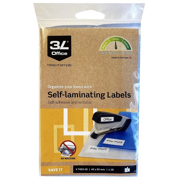 3L 40 x 60mm Writable Self Laminating Labels - 18 Labels