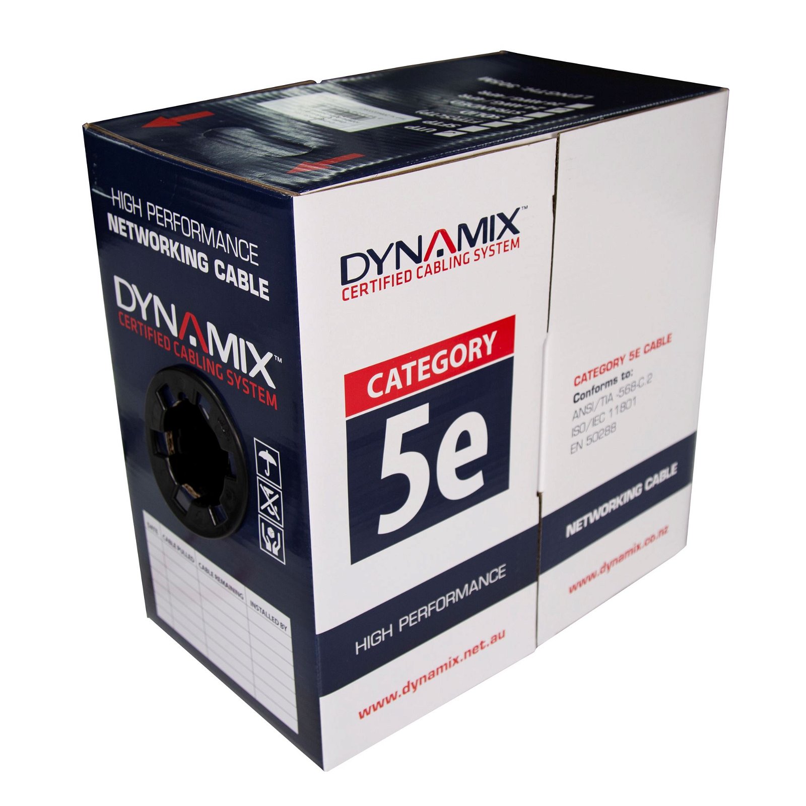 Dynamix 305m Black Cat5E UTP Solid UV Stabilised Outdoor Cable Roll