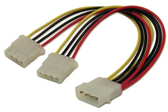 Dynamix 14cm LP4 Molex to 2x LP4 Molex Splitter Cable