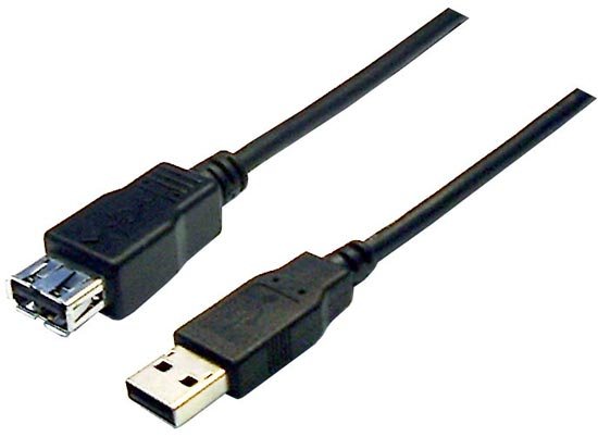 Dynamix 1m USB 2.0 Type A Male to Type A Female Extension Cable - Black