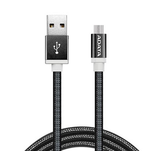ADATA 1M Micro USB-B to USB Type A Braided Cable - Black