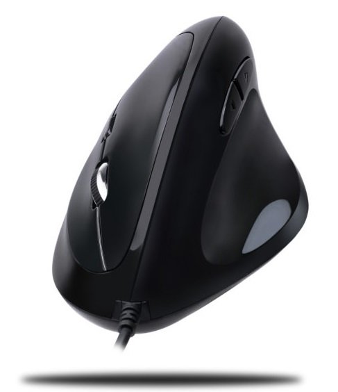 Adesso iMouse E3 Vertical Ergonomic USB Wired Programmable Gaming Mouse with Adjustable Weights - Black