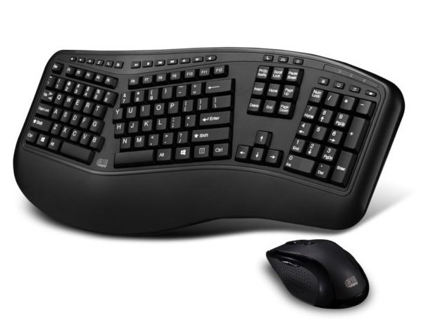 Adesso Tru-Form Media 1500 Wireless Ergonomic Keyboard & Mouse Combo