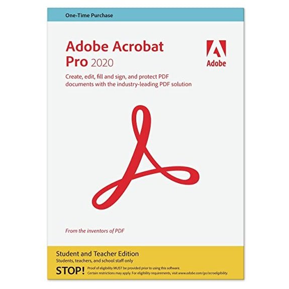 Adobe Acrobat Pro 2020 Student & Teacher Mac Version (Download Version) 