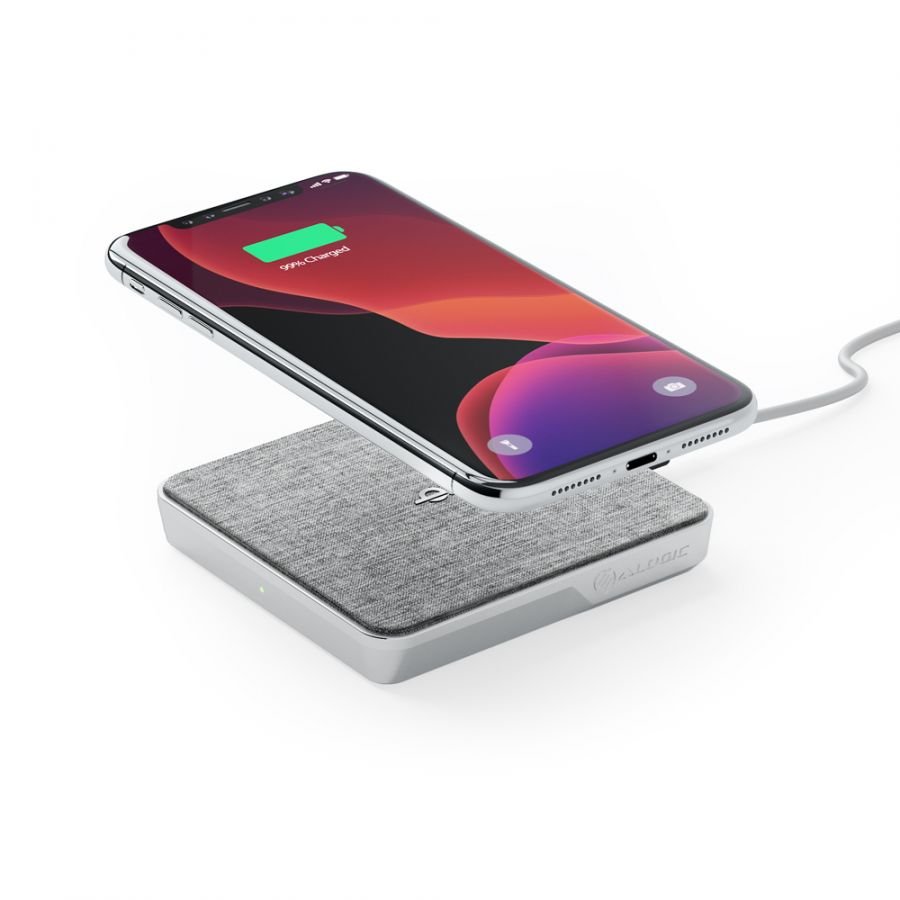 ALOGIC 10W Ultra Wireless Charging Pad with 18W Wall Charger - Silver