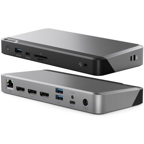 ALOGIC MX3 USB-C Triple Display DP Alt Mode Docking Station with 100W Power Delivery - 3x DP, 1x USB-C, 3x USB-A, 1x Audio, 1x RJ45, 1x SD Card Slot