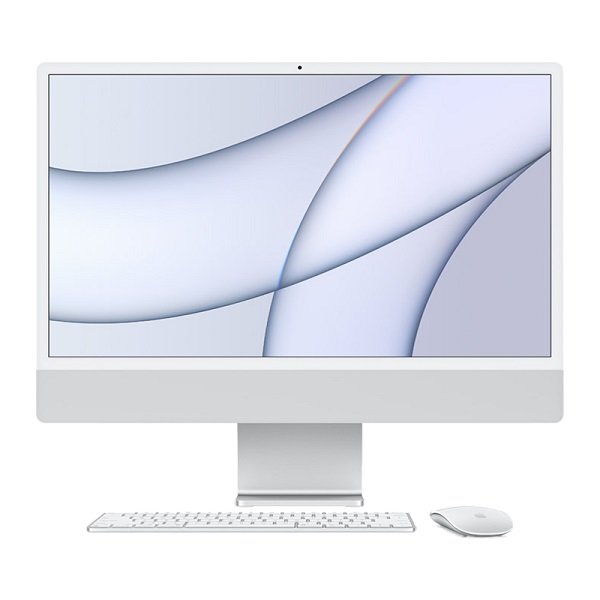 Apple iMac with Retina 24 Inch M1 8GB RAM 256GB SSD All-in-One Desktop with macOS - Silver
