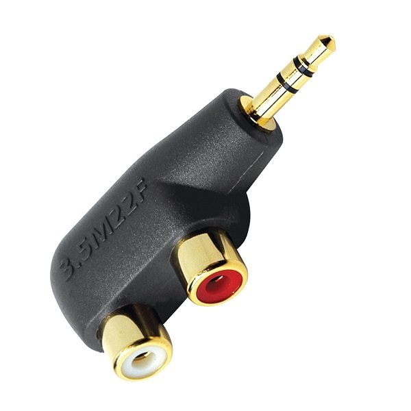 AudioQuest Hard-Mini 3.5mm Stereo Male Adaptor - Dual RCA