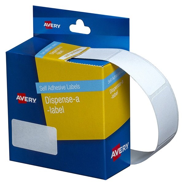 Avery 19mm x 36mm Removable Dispenser Label  White - 450 Labels