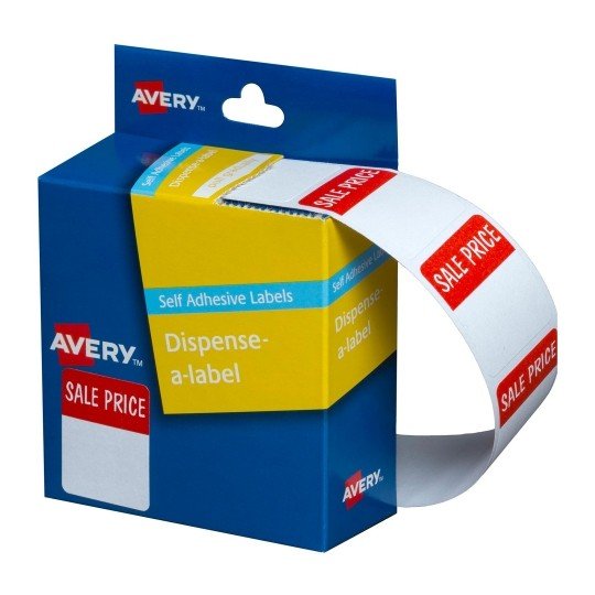 Avery 30 x 24 mm Sale Price Dispenser Label Red & White - 400 Labels