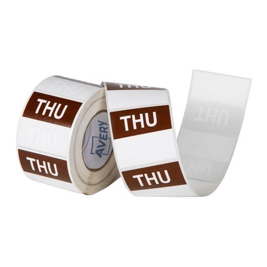 Avery 40mm Thursday Square Label Brown/White - 500 Labels