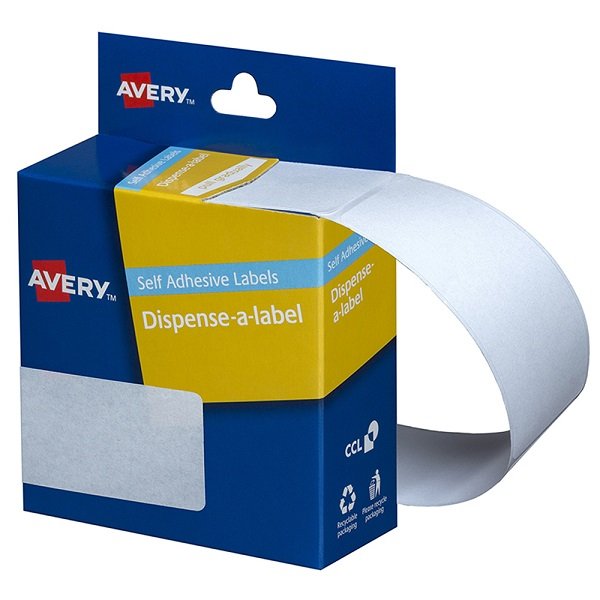 Avery 76mm x 27mm Removable Dispenser Label White - 180 Labels