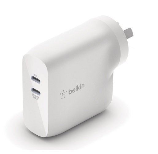 Belkin BoostUP Charge Dual USB-C 68W Wall Charger with GaN Technology - White