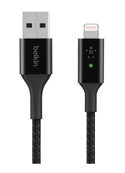 Belkin BoostCharge 1.2m Smart LED Lightning to USB-A Cable - Black
