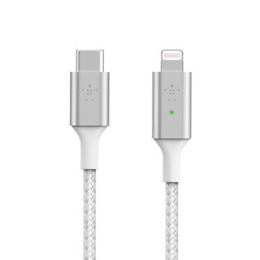 Belkin BoostUP Charge 1.2m USB-C to Lightning Charge & Sync Cable with Smart LED - White