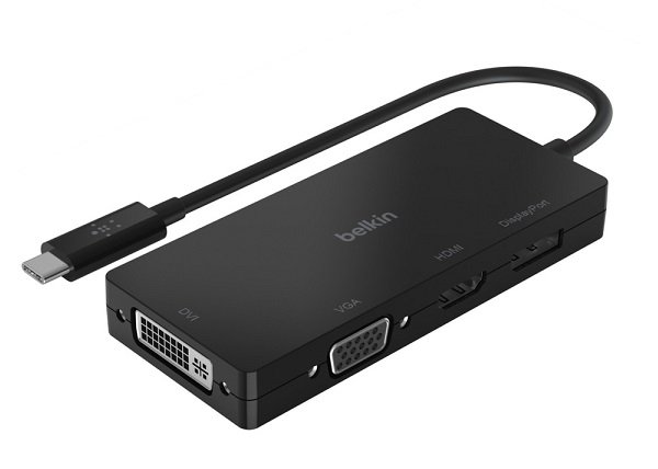 Belkin 4K USB-C Multiport Plug and Play Video Adapter - HDMI, VGA, DVI, DisplayPort