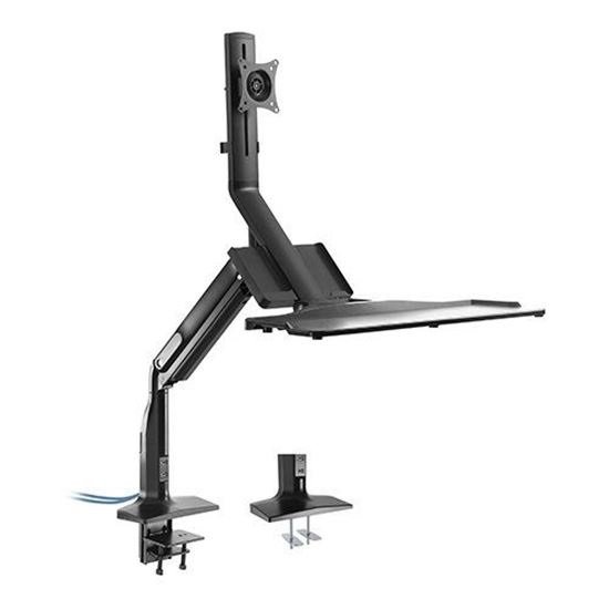 Brateck DWS21-C01 Gas Spring Floating Sit-Stand Desk Converter for 17 - 32 Inch Monitors