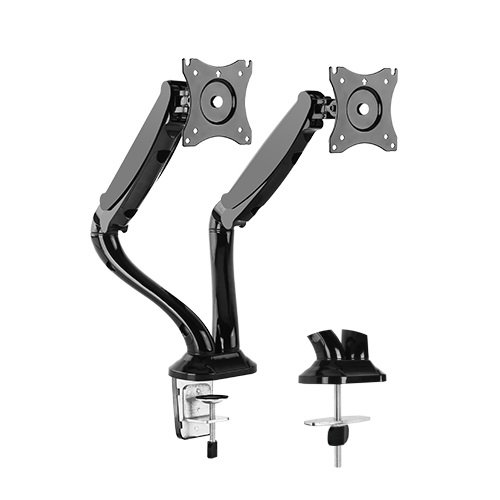 Brateck Counterbalance Dual Desk Mount Bracket for 13-27 Inch Curved & Flat Panel TVs or Monitors - Up to 6kg per arm