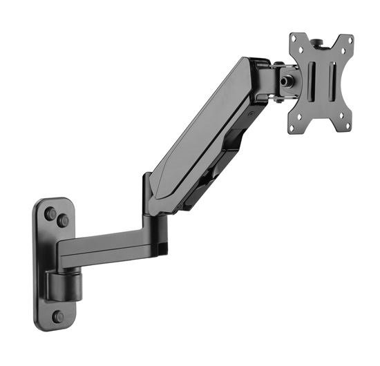 Brateck Single Screen Wall Mounted Gas Spring Monitor Arm Bracket for 17-32 Inch Flat TVs - Up to 9kg