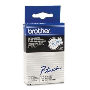 Brother 12MM TC203 Blue on White P-Touch Tape
