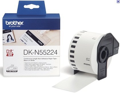 Brother DKN55224 54mm x 30m Black on White Continuous Non-Adhesive Paper Label Roll Tape