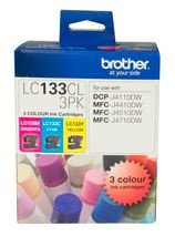 Brother LC133 Colour Ink Cartridge Value Pack - Cyan, Magenta & Yellow