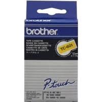 Brother P-Touch TC601 12mm Black on Yellow Tape