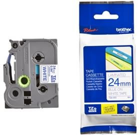 Brother P-Touch TZE-253 24mm Blue on White Laminated Label Tape