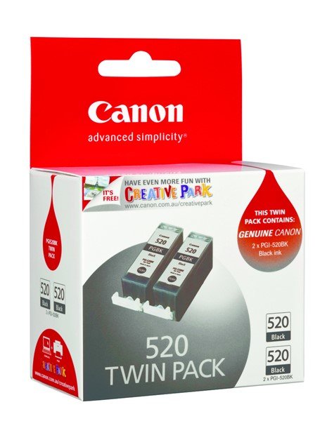 Canon PGI-520BK Black Ink Cartridge - Twin Pack