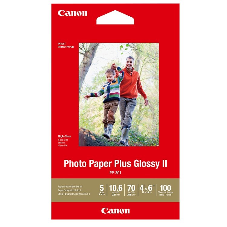 Canon PP-301 4x6 Glossy 102x152mm 260gsm Photo Paper Plus II - 100 Sheets