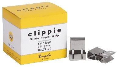 Clippie Extra large Slide Paper Clips - 30 Pack