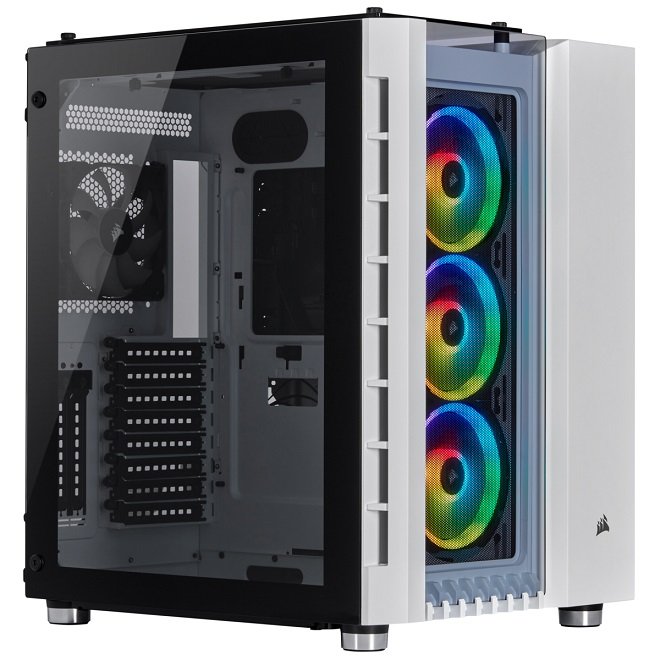 Corsair Crystal Series 680X RGB Mid Tower Case with Tempered Glass Panel - White