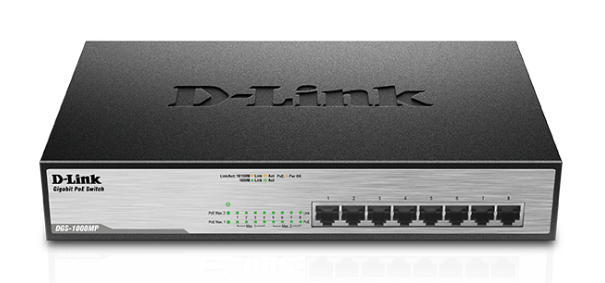 D-Link DGS-1008MP 8-Ports 2 Layer Unmanaged Rackmount Switch