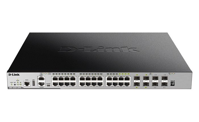 D-Link DGS-3630-28PC 28-Port Layer 3 Stackable Managed PoE Gigabit Switch
