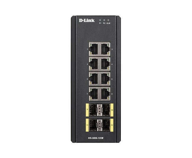 D-Link DIS-300G-12SW 12-Port Industrial Gigabit Managed Switch with SFP Slots