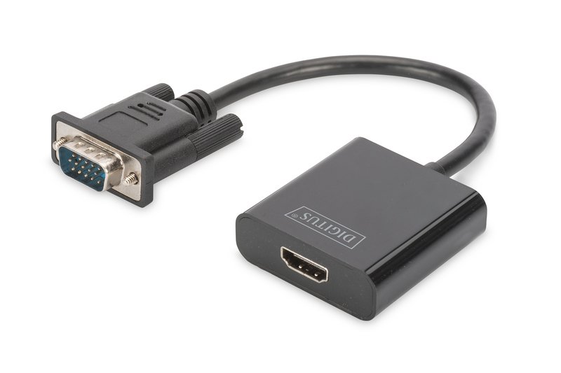 Digitus 15cm VGA to HDMI Full HD with Audio Video Adapter
