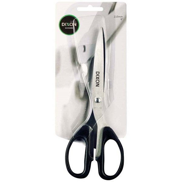 Dixon 8 Inch Scissors with Plastic Handle - Black
