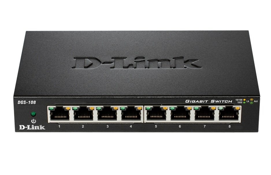 D-Link DGS-108 8 Port Gigabit Switch Metal Housing