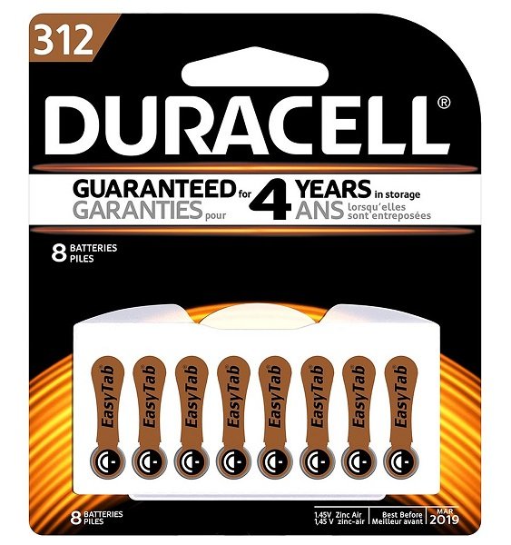 Duracell 312 Hearing Aid Battery - 8 Pack