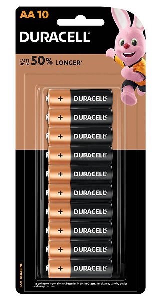 Duracell AA Coppertop Alkaline Battery - 10 Pack