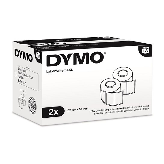 Dymo 102mm x 59mm Genuine LabelWriter High Capacity Shipping Labels - 1150 Labels/Roll