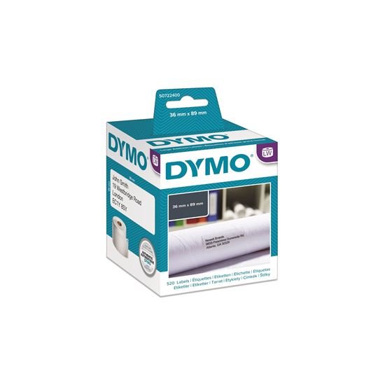 DYMO LW 36mm x 89mm Black on White Shipping Address Label Roll - 2 roll