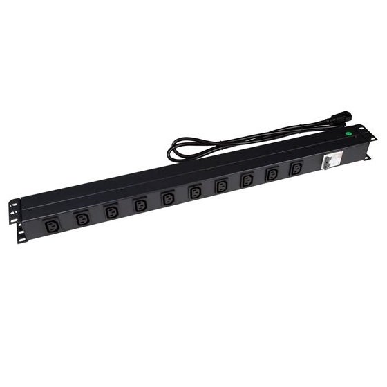 Dynamix 10 Outlet 10A Vertical Power Rail with 6kVA Circuit Breaker