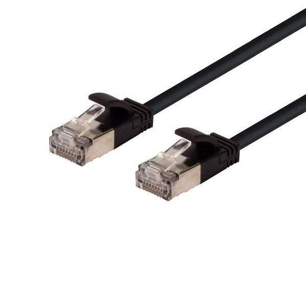 Dynamix 1.5M Black Cat6A S/FTP Slimline Shielded 10G Patch Lead Cable
