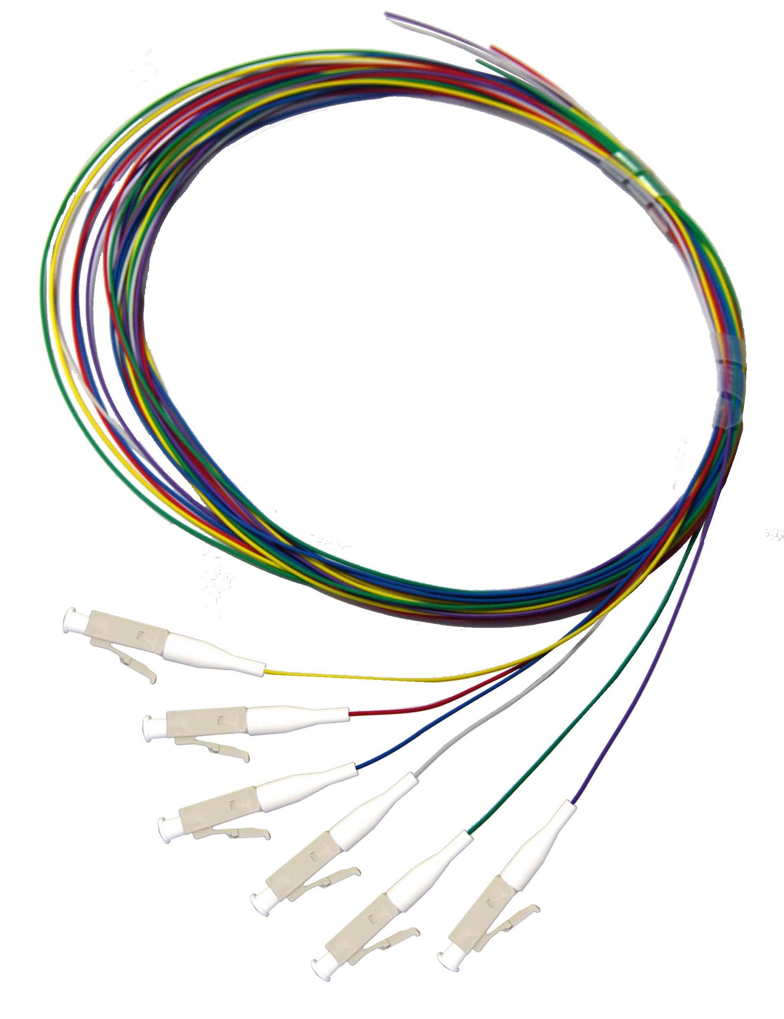 Dynamix 2M LC Pigtail OM4 Colour Coded Cables - 6 Pack