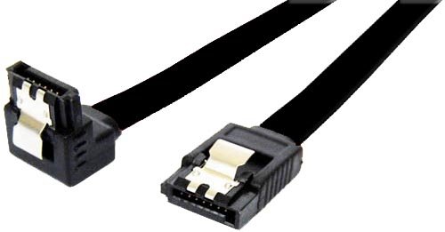 Dynamix 50cm Right Angled SATA 6GBs Data Cable with Latch - Black
