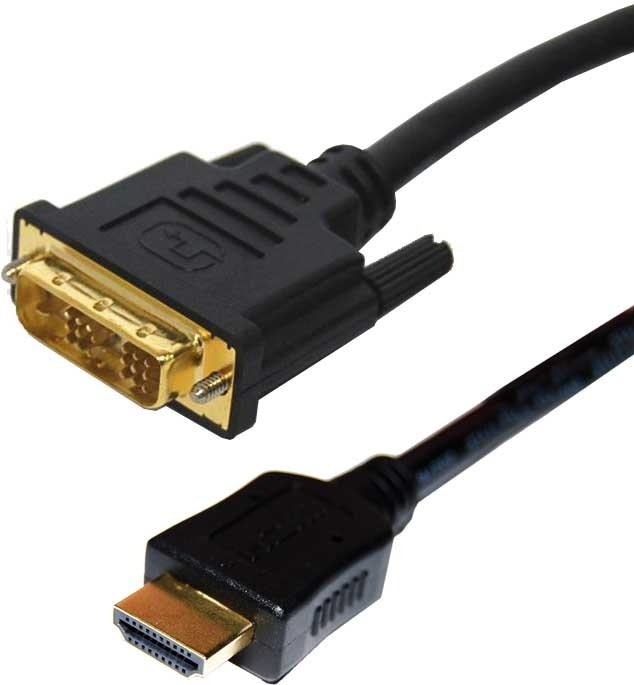 Dynamix 2M HDMI Male to DVI-D Male (18+1) Cable. Single Link