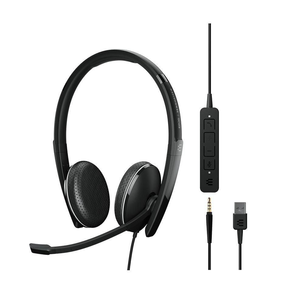 EPOS Sennheiser ADAPT 165 USB II and 3.5mm Overhead Wired Stereo Headset - Connection to PC and Mobile Devices Only