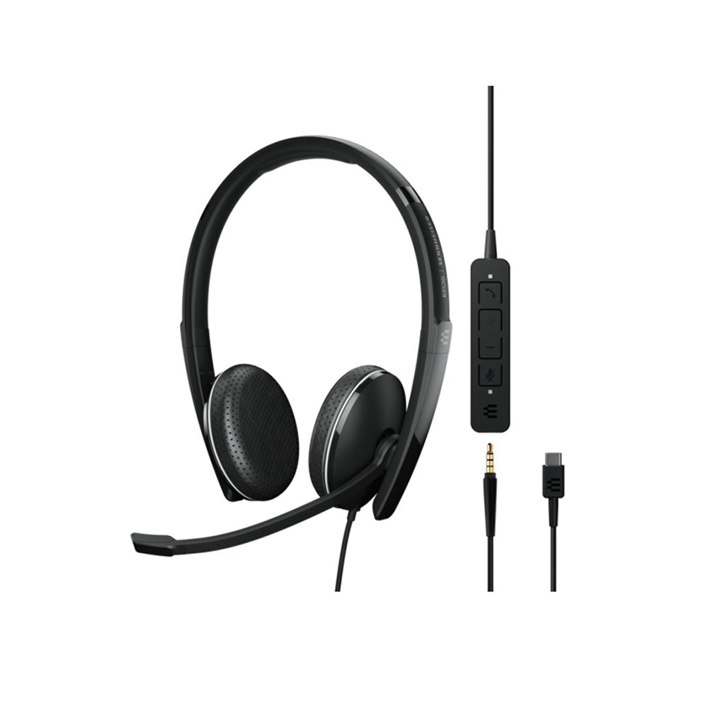 EPOS Sennheiser ADAPT 165 USB-C II and 3.5mm Overhead Wired Stereo Headset - Connection to PC and Mobile Devices Only