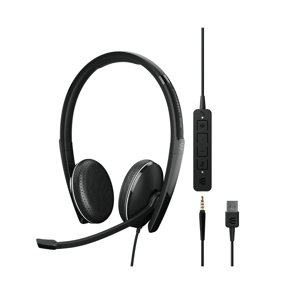 EPOS Sennheiser ADAPT 165T USB II and 3.5mm Overhead Wired Stereo Headset - Connection to PC and Mobile Devices Only, Certified for MS Teams